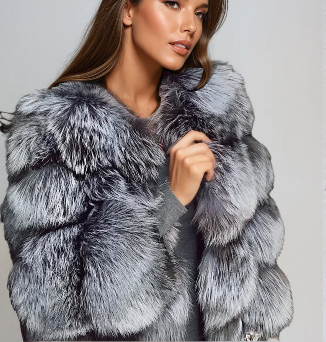 Veste Fausse Fourrure Hiver Luxe Chaleur Douceur
