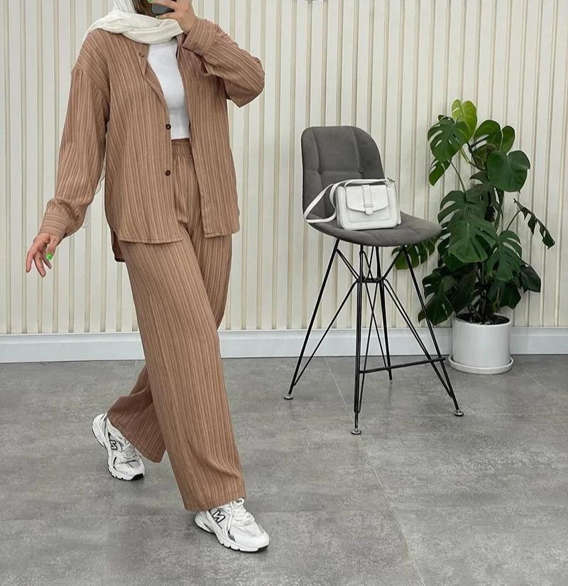 Ensemble Pantalon Chemise Femme - Élégance Moderne Confort