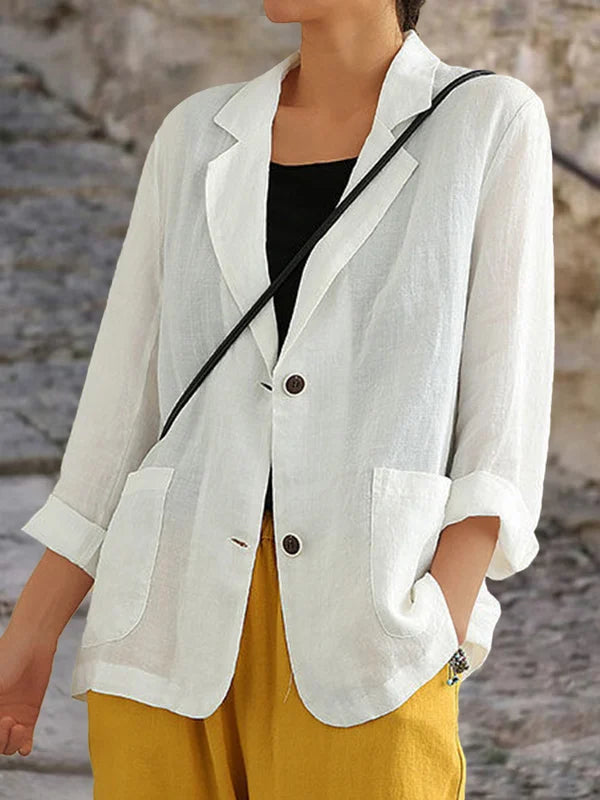 Blazer Lin Femme Léger Été - Élégance Naturelle et Respirant