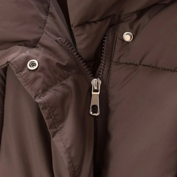 Doudoune Hiver Ceinturée Femme : Col Haut, Chaude & Élégante
