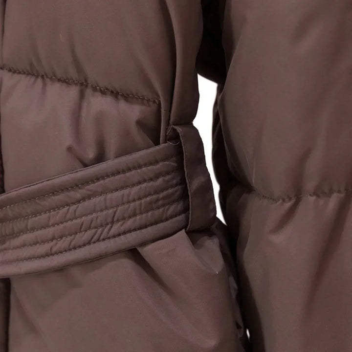 Doudoune Hiver Ceinturée Femme : Col Haut, Chaude & Élégante