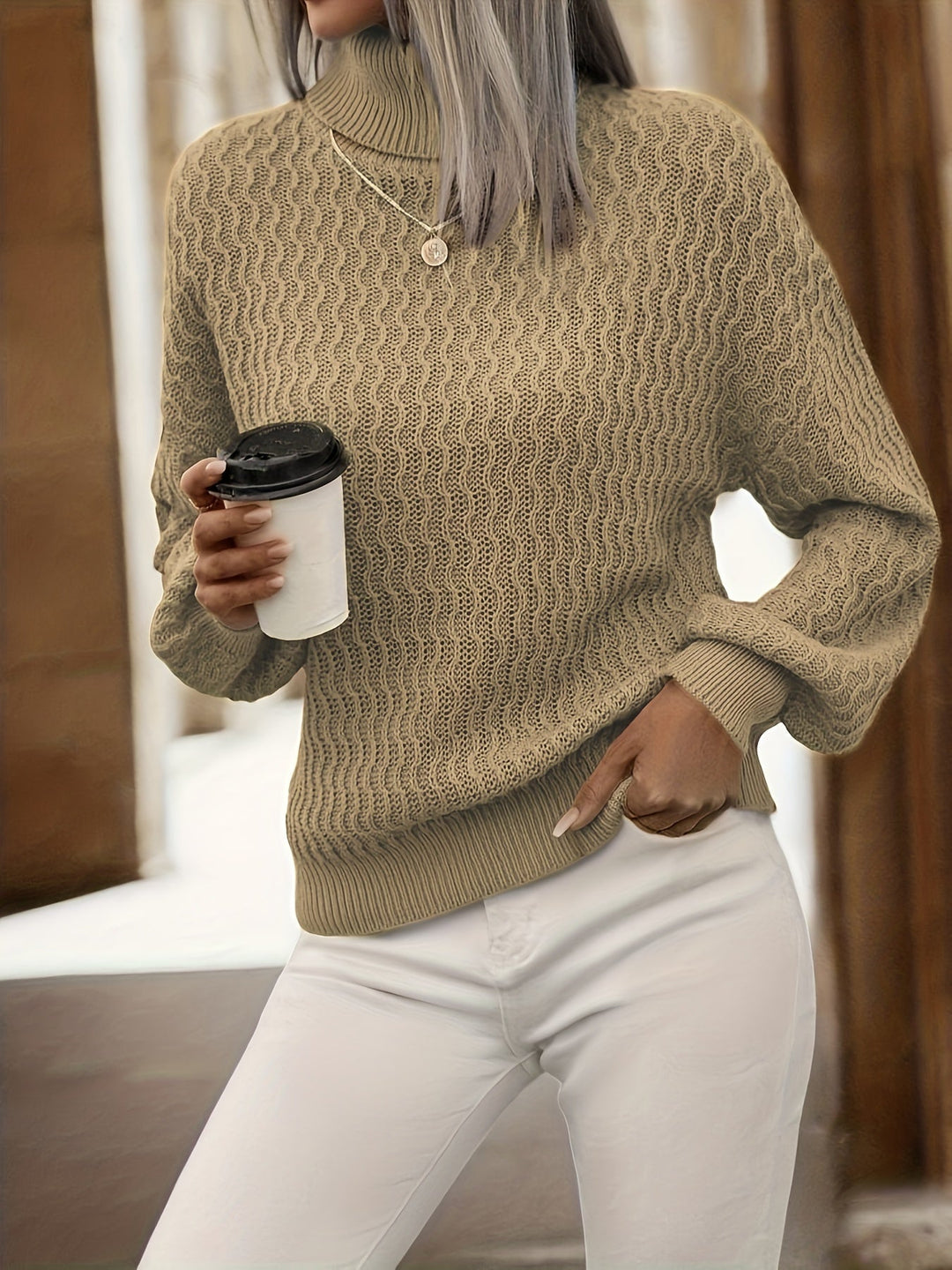 Pull Maille Texturée Femme - Confort Chic & Intemporel