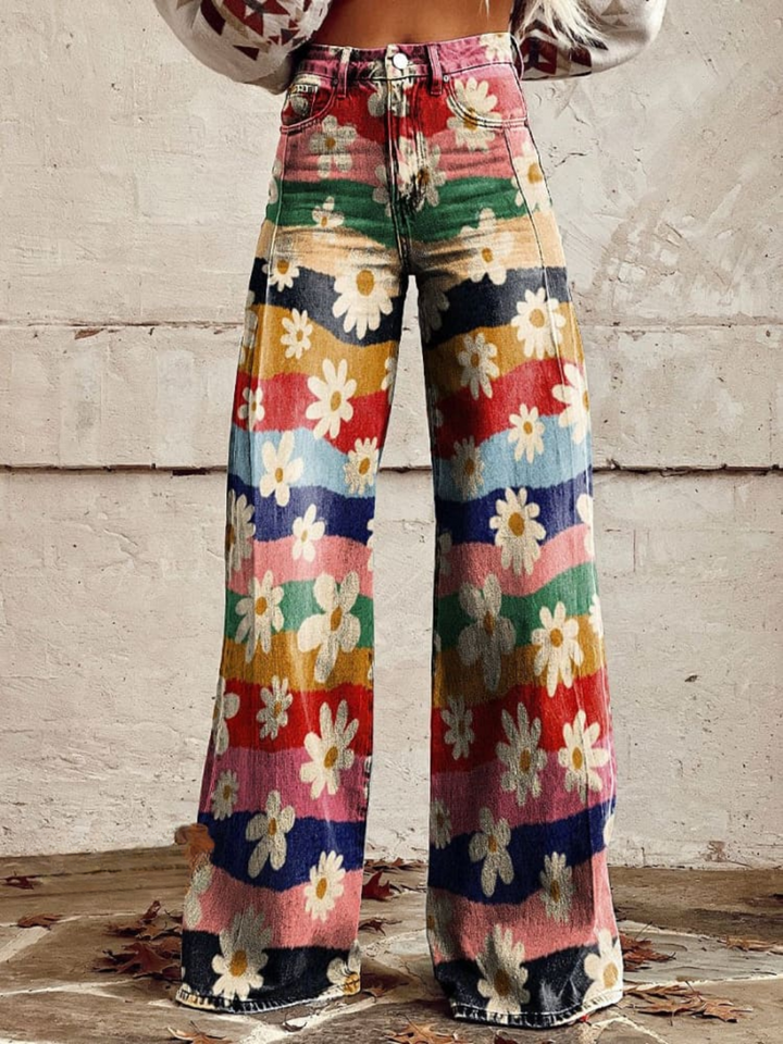 Pantalon Palazzo Fleuri : Bohème Chic & Coloré Tendance