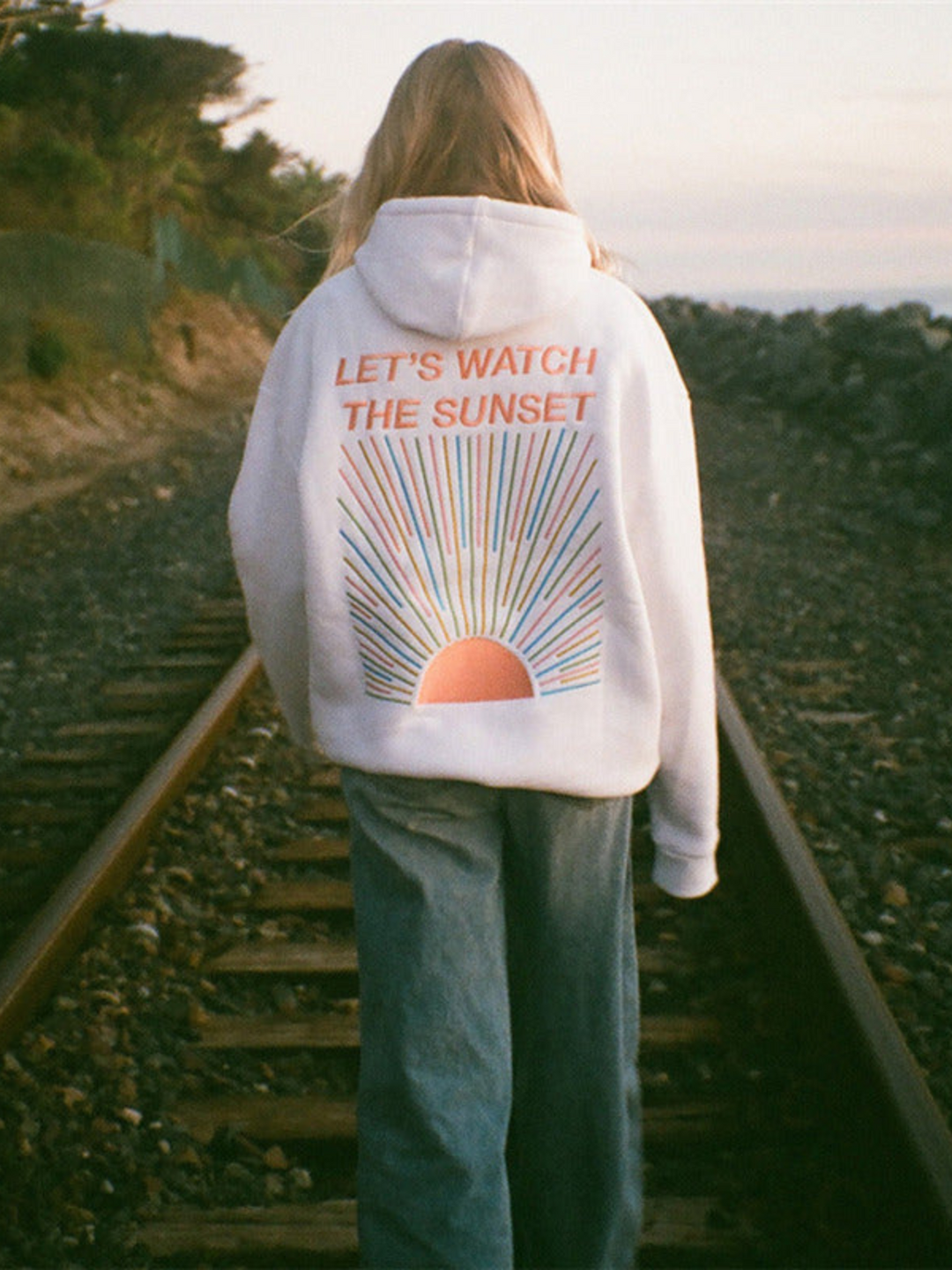 Sweat à Capuche Oversize Imprimé Sunset - Confortable Style Décontracté