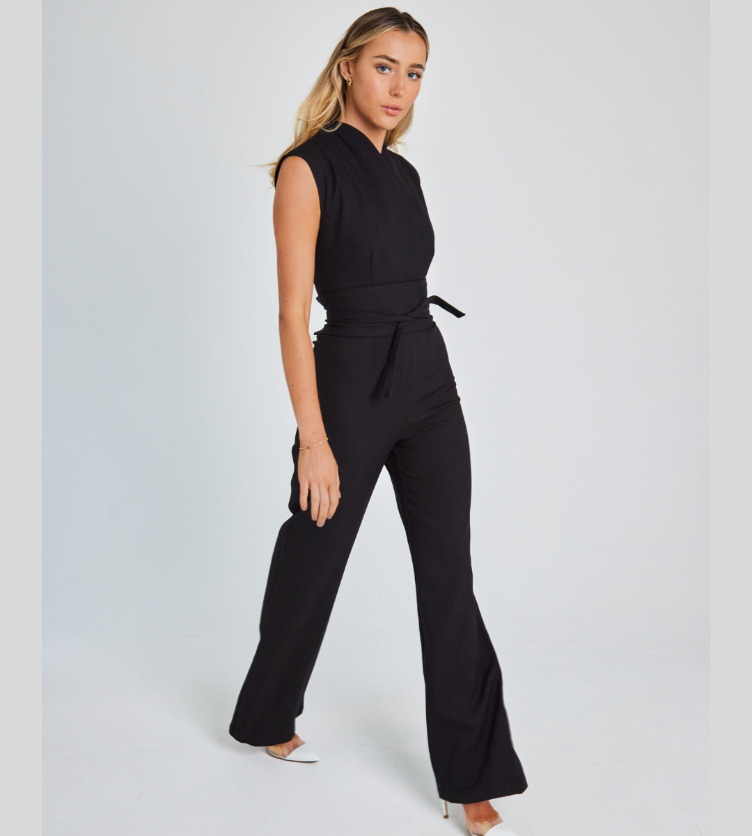 Combinaison Tailleur Ceinturée Femme - Élégante Sophistiquée & Chic