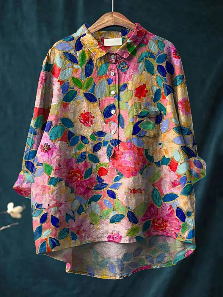 Chemise Oversize Imprimé Chiens Femme - Style Fun Confort