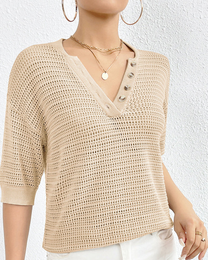 Top Léger Femme Ivy avec Col V – Élégance et Confort
