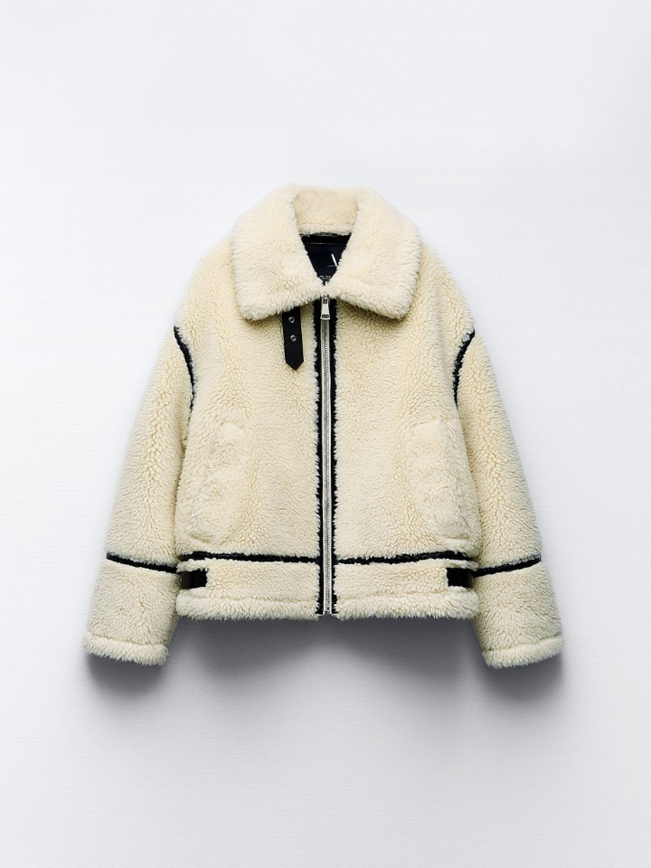 Veste Aviateur Mouton Doux | Chaleur Tendance & Style Hivernal
