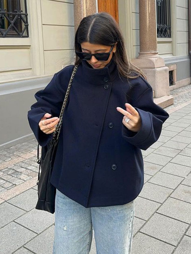 Veste Luxe Élégante Courte à Boutons Doubles