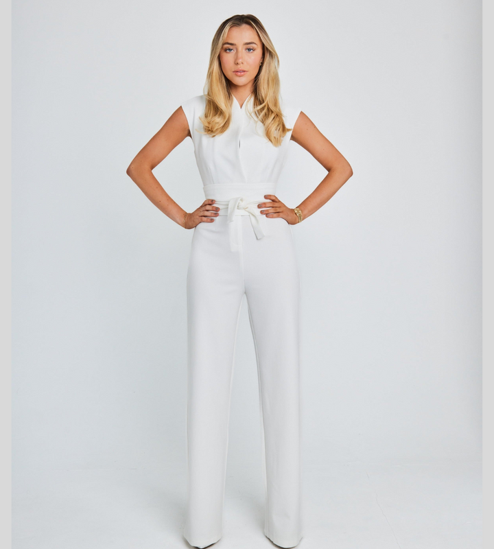 Combinaison Tailleur Ceinturée Femme - Élégante Sophistiquée & Chic