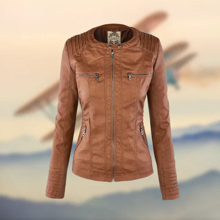 Veste Aviateur Similicuir Vintage - Capuche Amovible Élégante Caractère