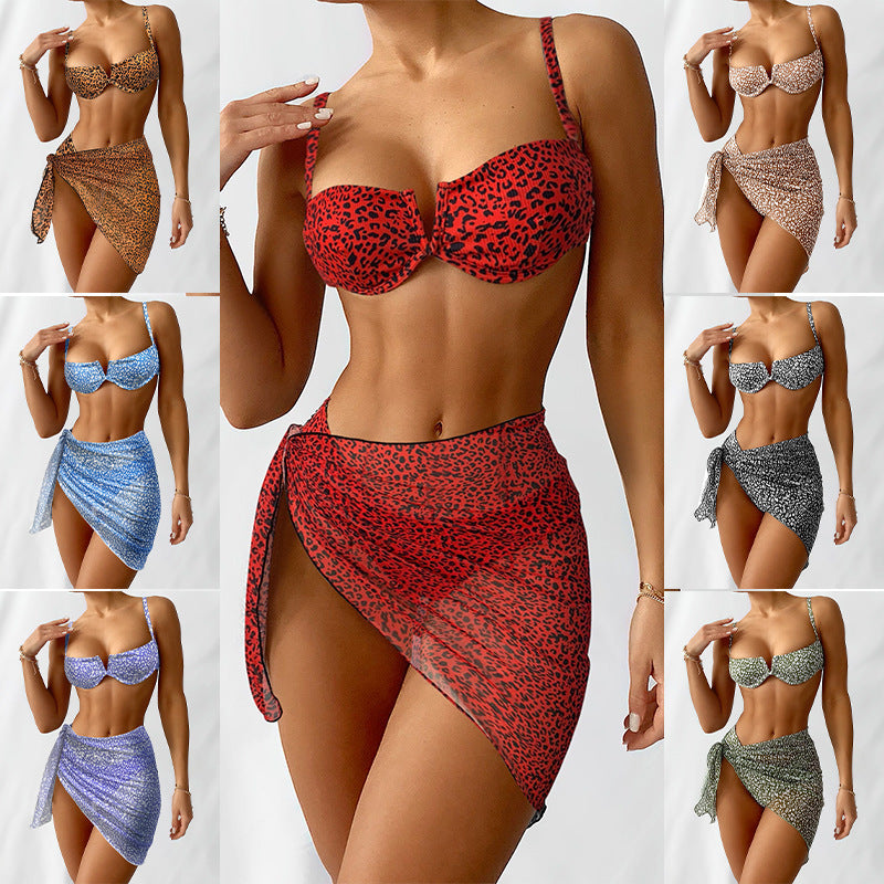 Rosalie – Bikini 3 pièces Femme avec Jupe et Motif Floral