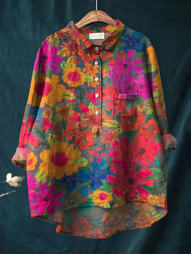 Chemise Oversize Florale : Couleurs Confort Bohème Unique