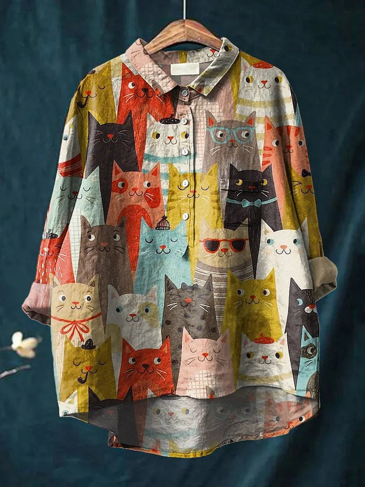 Chemise Oversize Imprimé Chiens Femme - Style Fun Confort