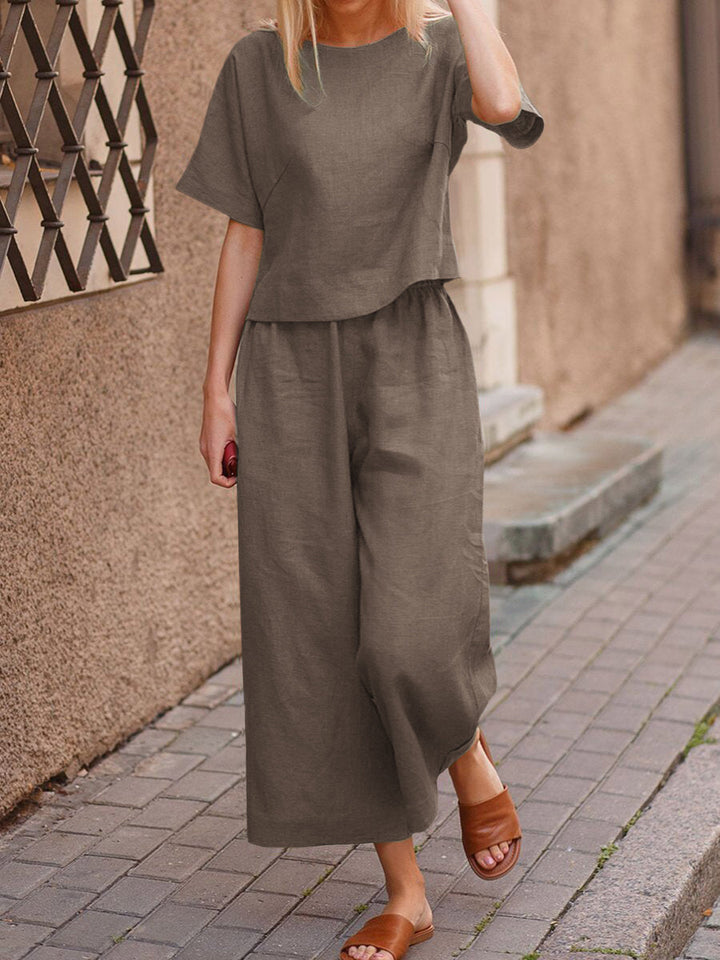 Ensemble Lin Femme Élégant | 2 Pièces Légères et Confortables pour l'Été