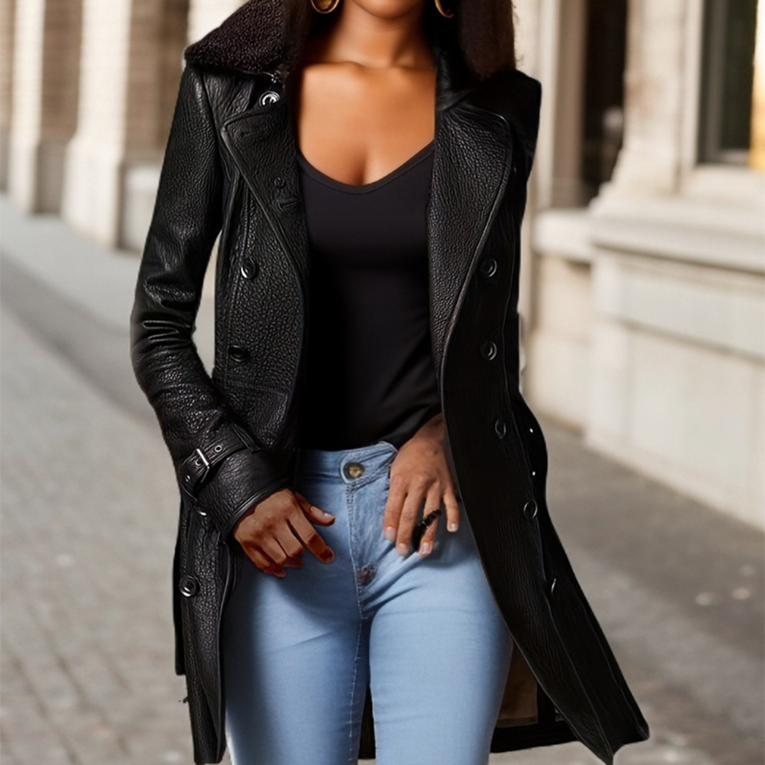Manteau Long Similicuir : Élégance Chic Intemporelle