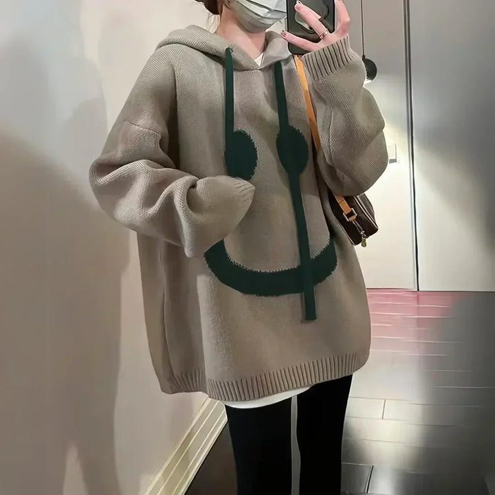 Pull Oversize Capuche Smiley : Confort Streetwear Tendance