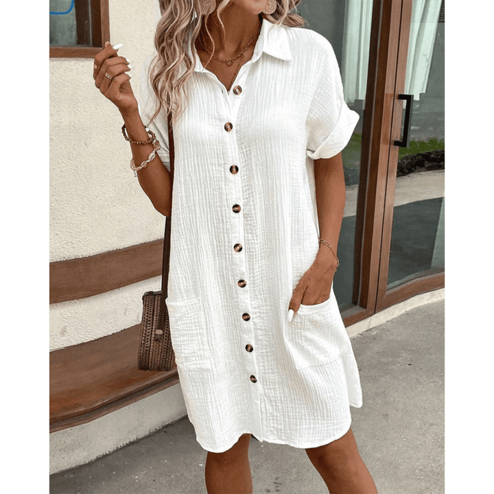 Gitana | Robe Chemise Décontractée à Boutons Pour Femme | Mini - Looksy