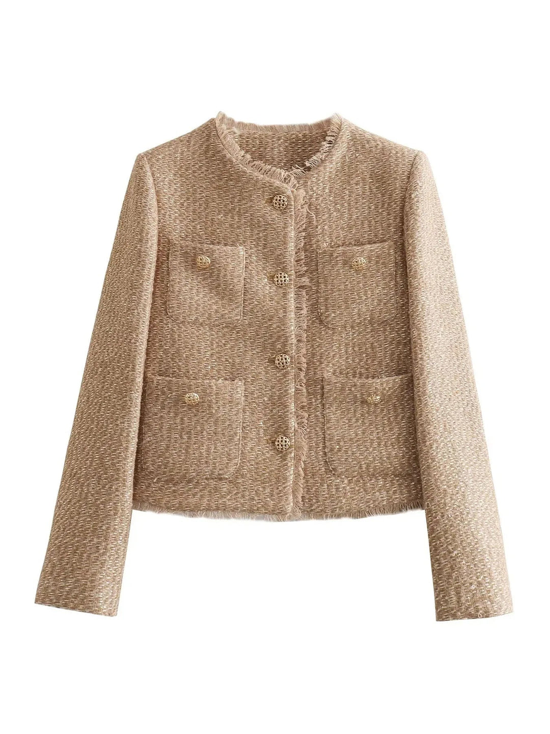 Veste Courte en Tweed Chic Intemporelle - Élégance Parisienne