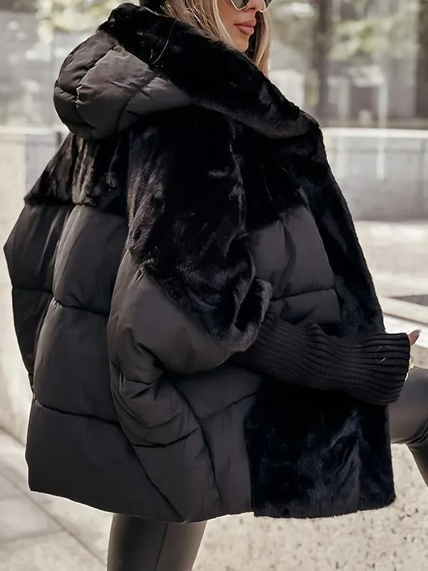 Doudoune Oversize Fausse Fourrure Chaude Élégante Hiver Tendance