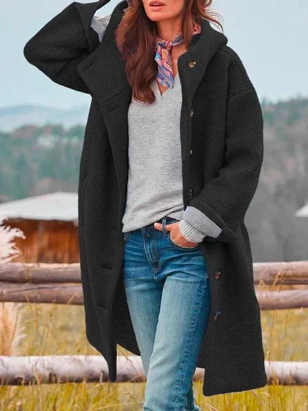 Manteau Long Laine Bouclée Femme Élégant Chaud Décontracté Chic