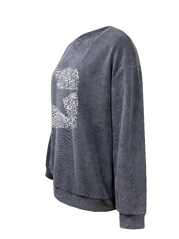Sweat Oversize Femme Étoile Gris - Confortable & Tendance