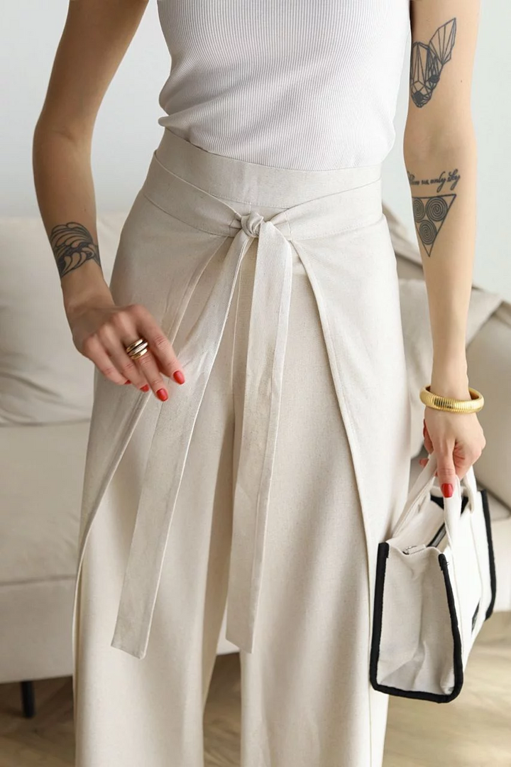 Pantalon Large Taille Haute Femme Élégant Confortable Moderne