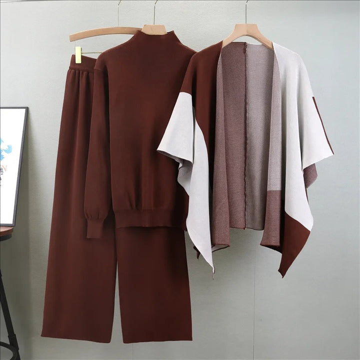 Ensemble Tricot 3 Pièces Doux : Pull, Pantalon & Cardigan