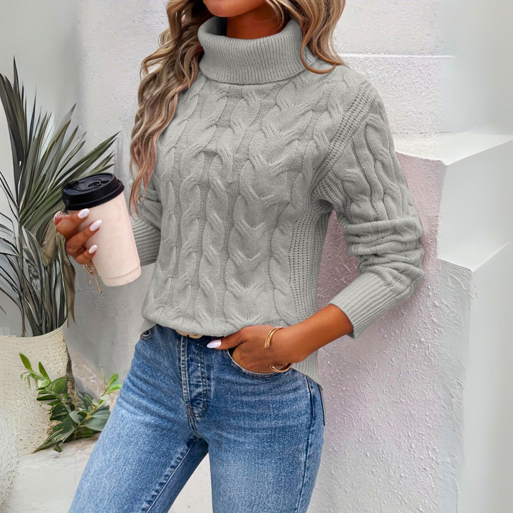 Pull Maille Torsadée Col Roulé Doux Chaleureux & Élégant