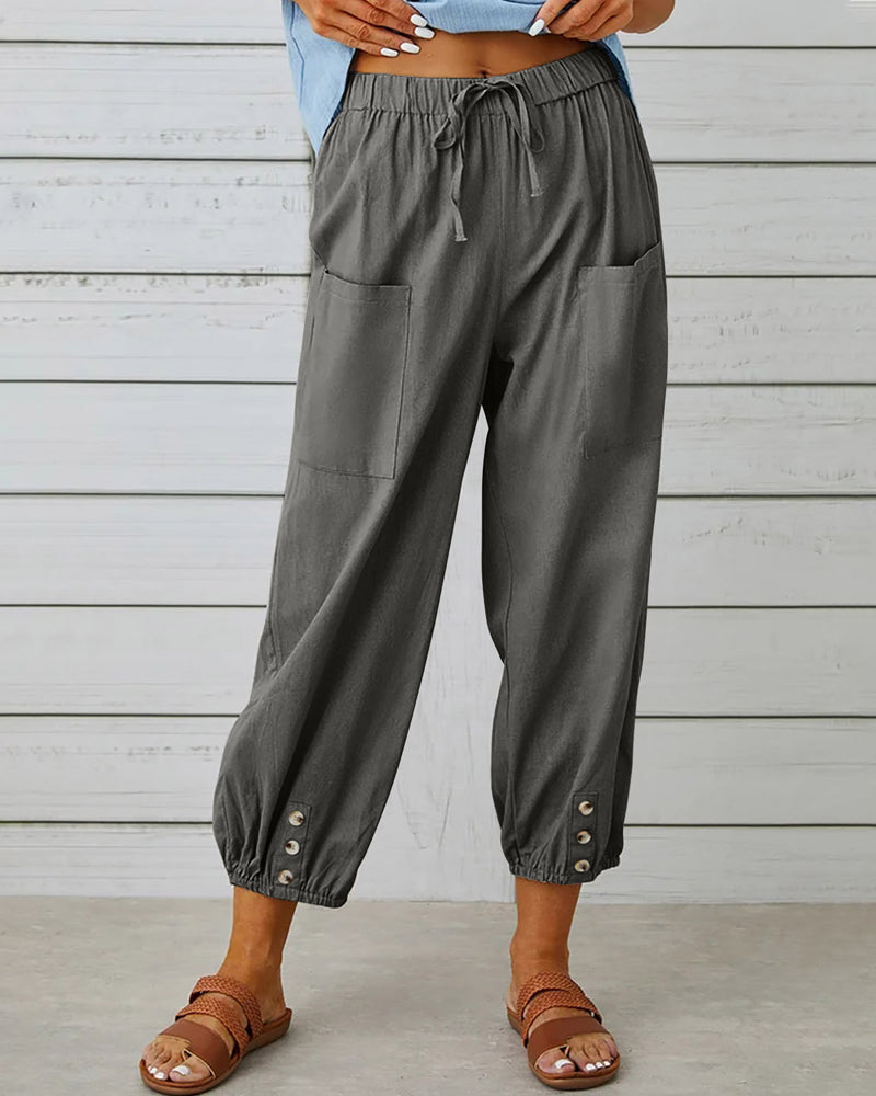 Elise – Pantalon ample femme taille haute
