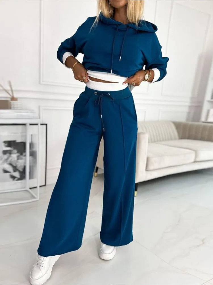 Ensemble Jogging Femme Oversize Gris Chiné - Confortable Hiver Taille Haute