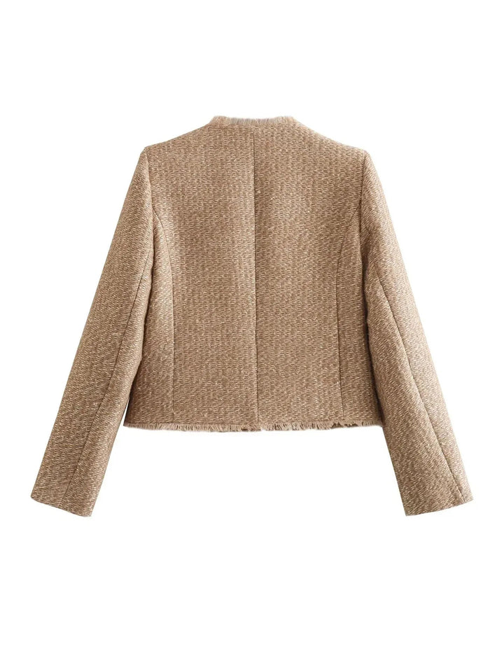 Veste Courte en Tweed Chic Intemporelle - Élégance Parisienne