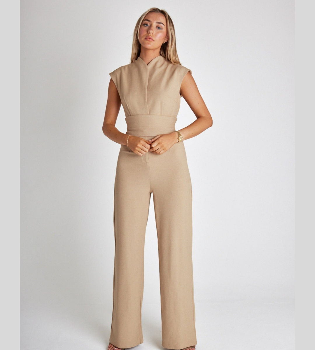 Combinaison Tailleur Ceinturée Femme - Élégante Sophistiquée & Chic