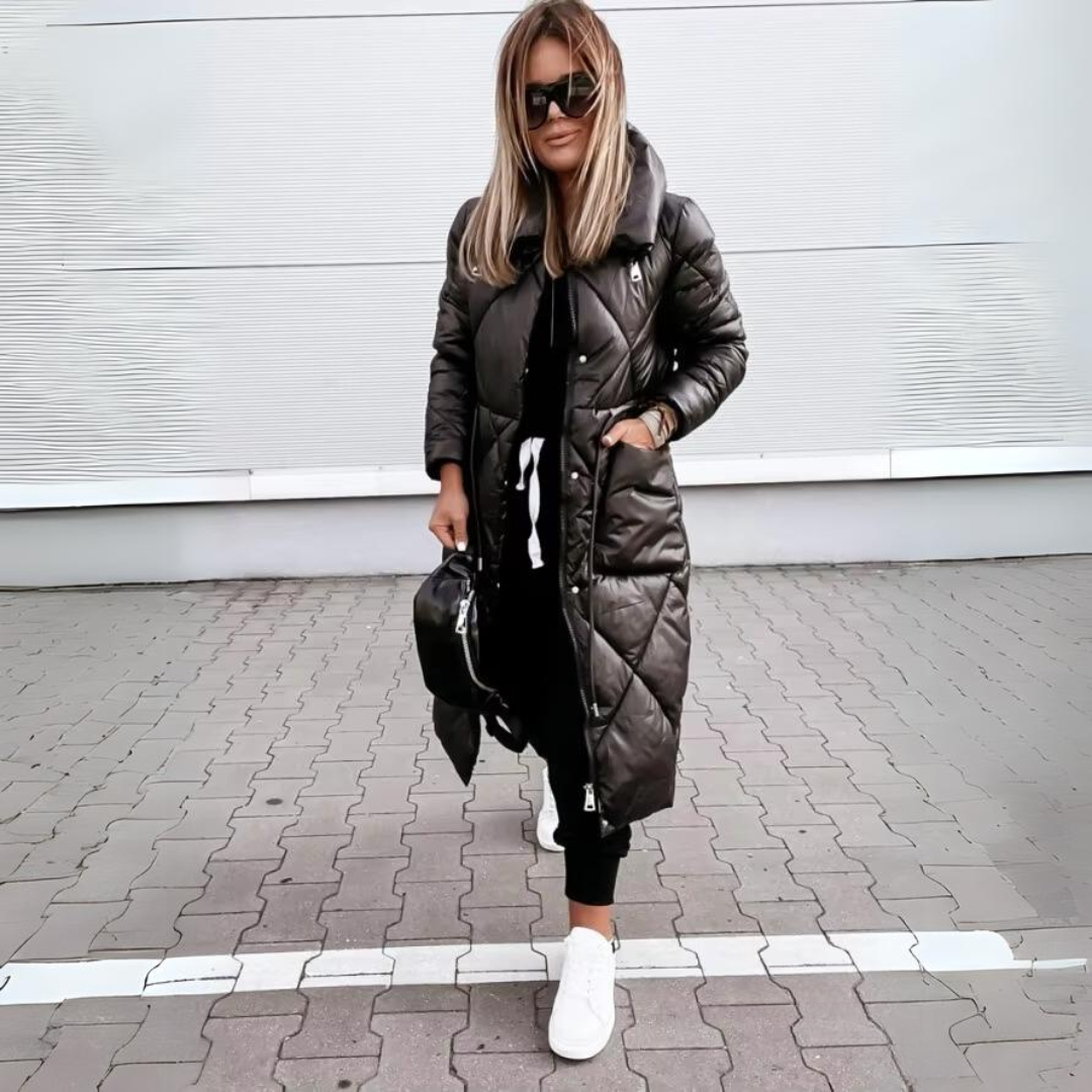 Manteau Long Brillant Matelassé : Chaleur & Style Hiver