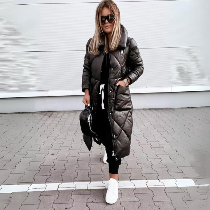 Manteau Long Brillant Matelassé : Chaleur & Style Hiver