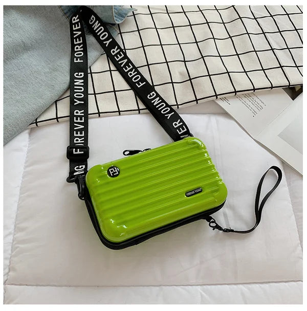 Sac Bandoulière Rigide Noir Design Valise - Petit Sac Tendance Urbain