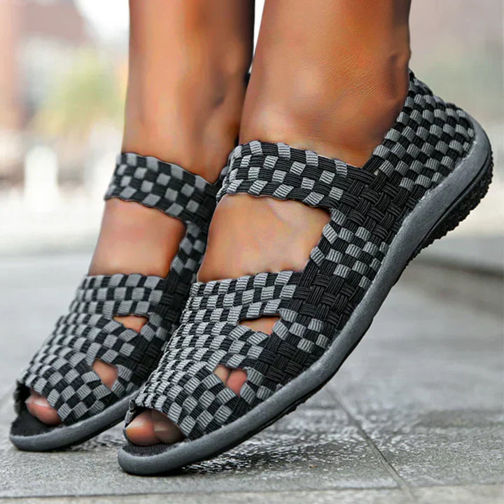 Sandales Tissées Femme Confort Élasticité Style Coloré Unique Été