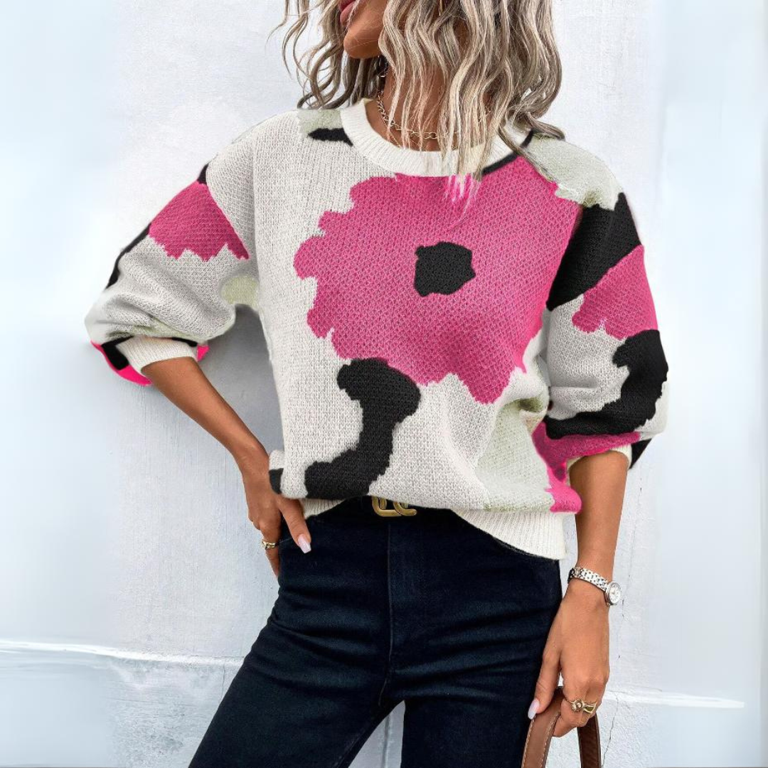 Pull Graphique Coloré Hiver Chaud Tendance Original