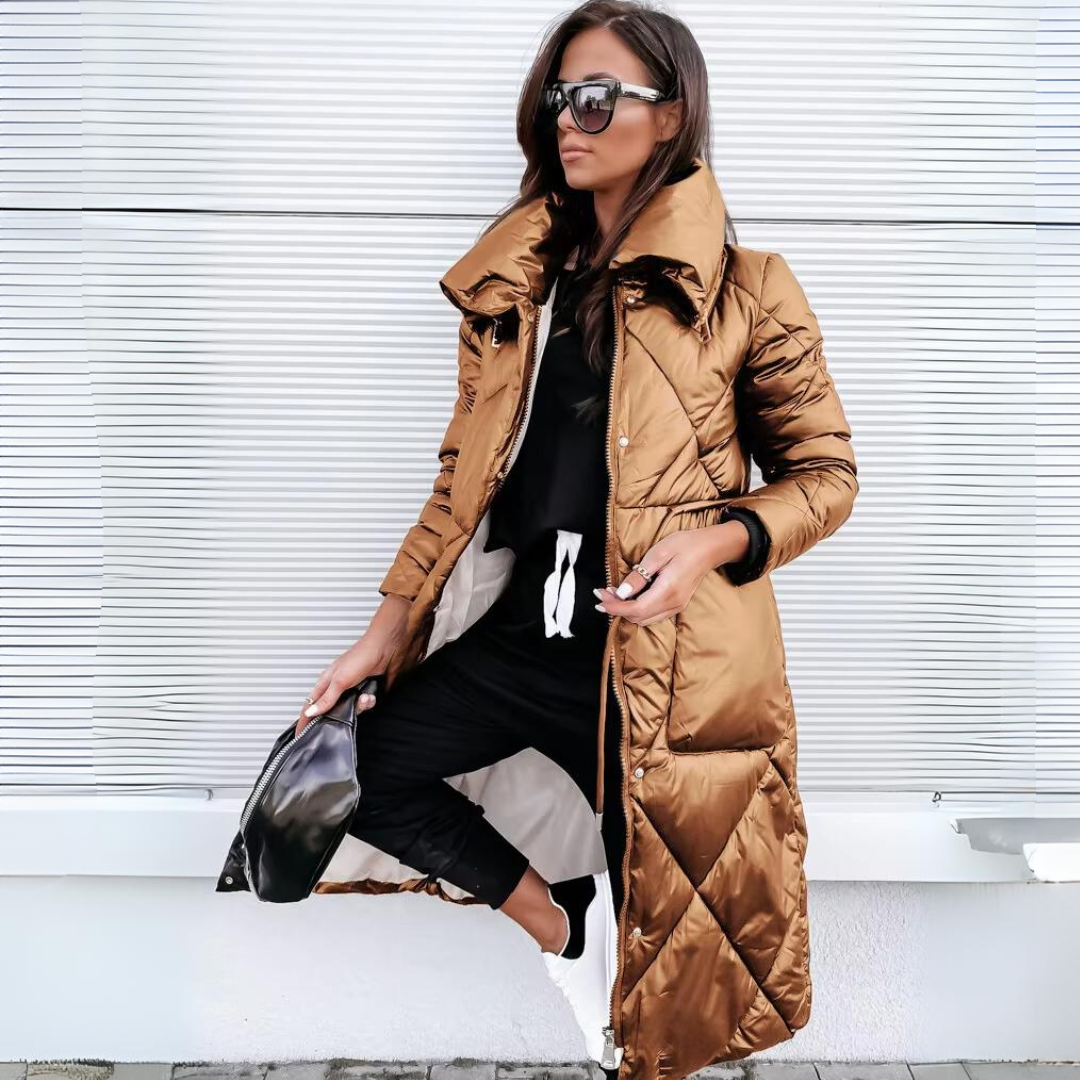 Manteau Long Brillant Matelassé : Chaleur & Style Hiver
