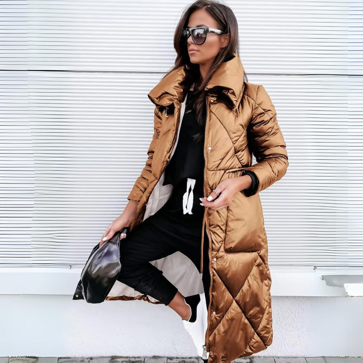 Manteau Long Brillant Matelassé : Chaleur & Style Hiver