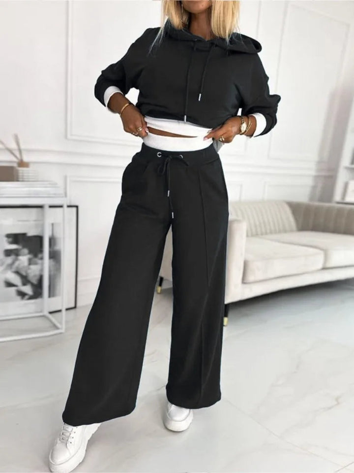 Ensemble Jogging Femme Oversize Gris Chiné - Confortable Hiver Taille Haute