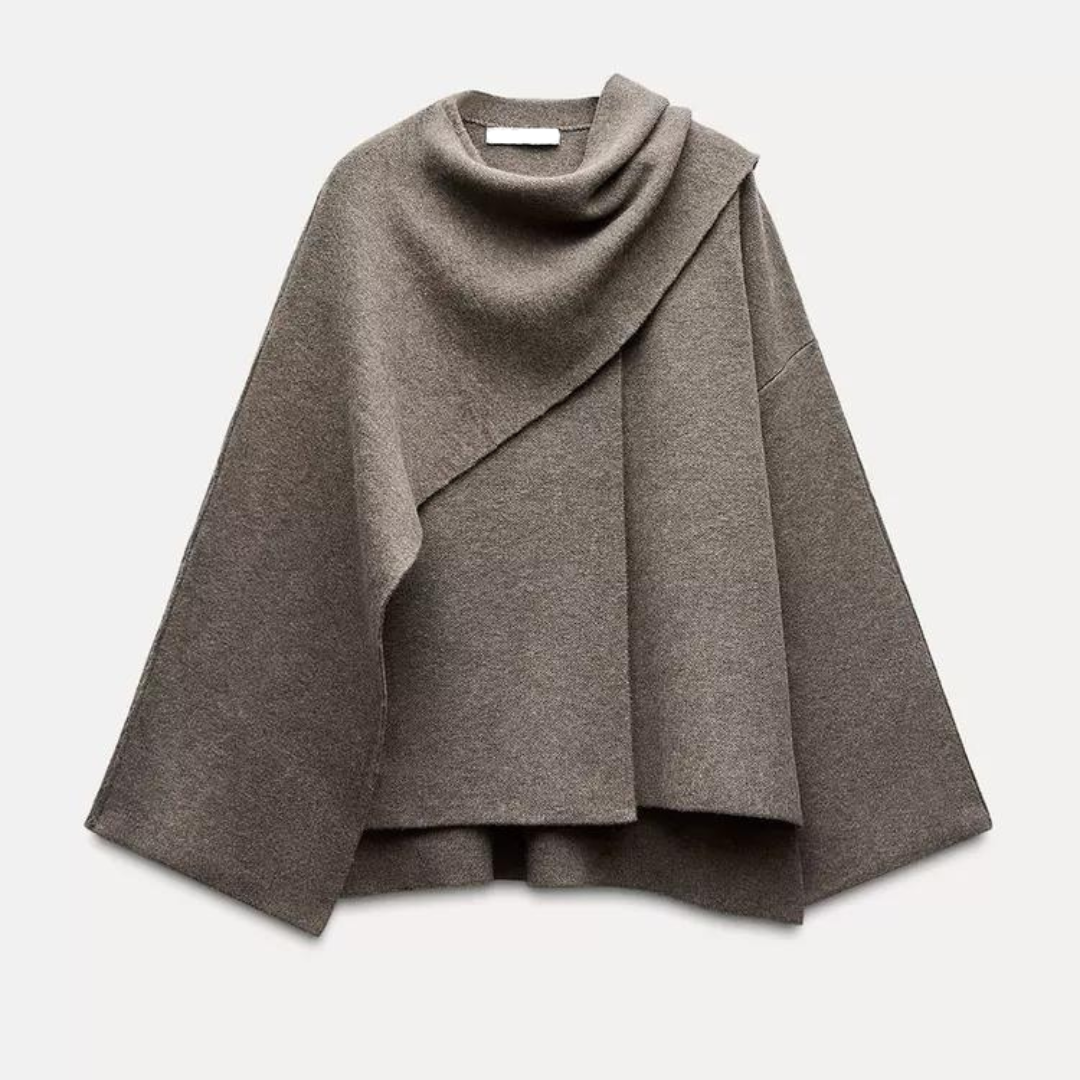 Poncho Élégant : Douceur Chaleureuse & Style Fluide