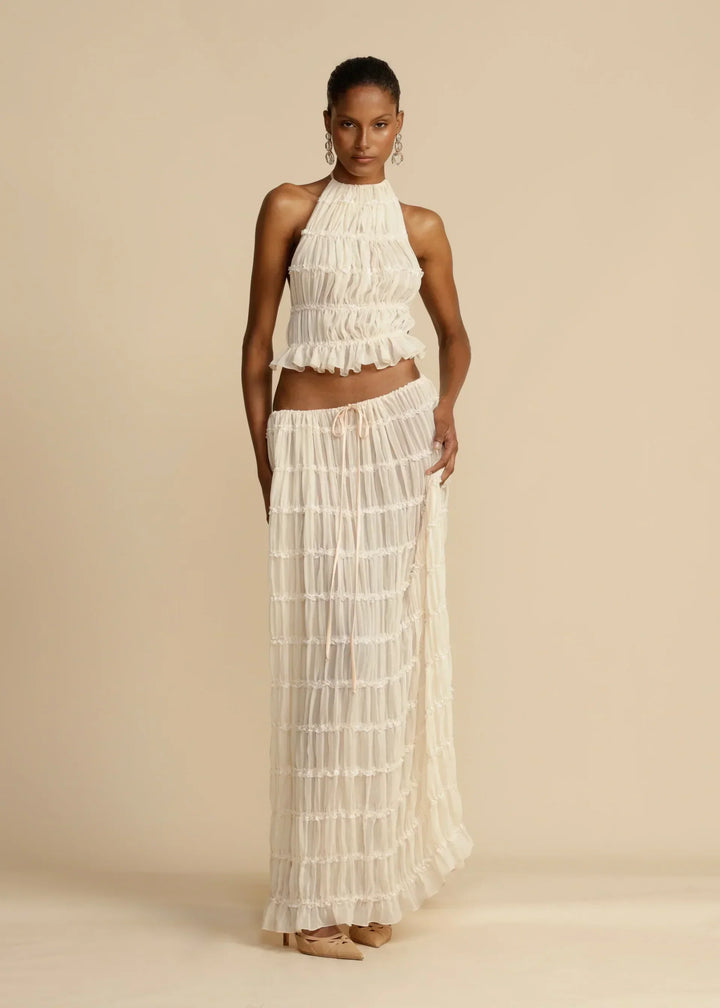 Ensemble Bohème Crochet Femme - Élégance Estivale Deux Pièces