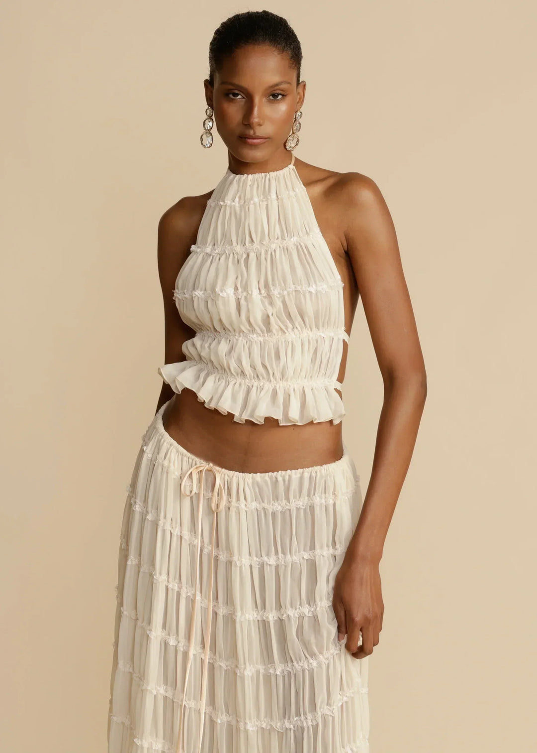 Ensemble Bohème Crochet Femme - Élégance Estivale Deux Pièces