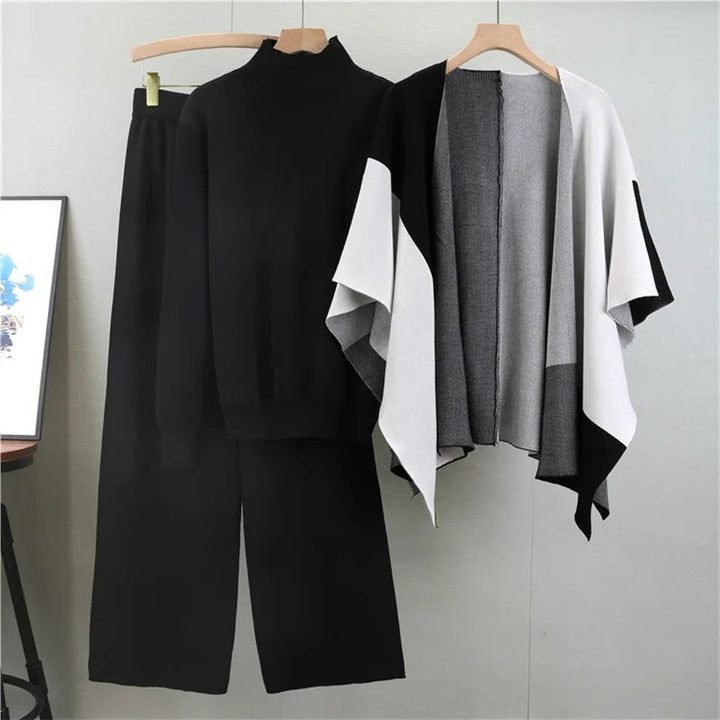 Ensemble Tricot 3 Pièces Doux : Pull, Pantalon & Cardigan