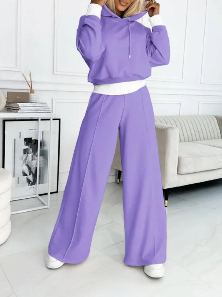 Ensemble Jogging Femme Oversize Gris Chiné - Confortable Hiver Taille Haute