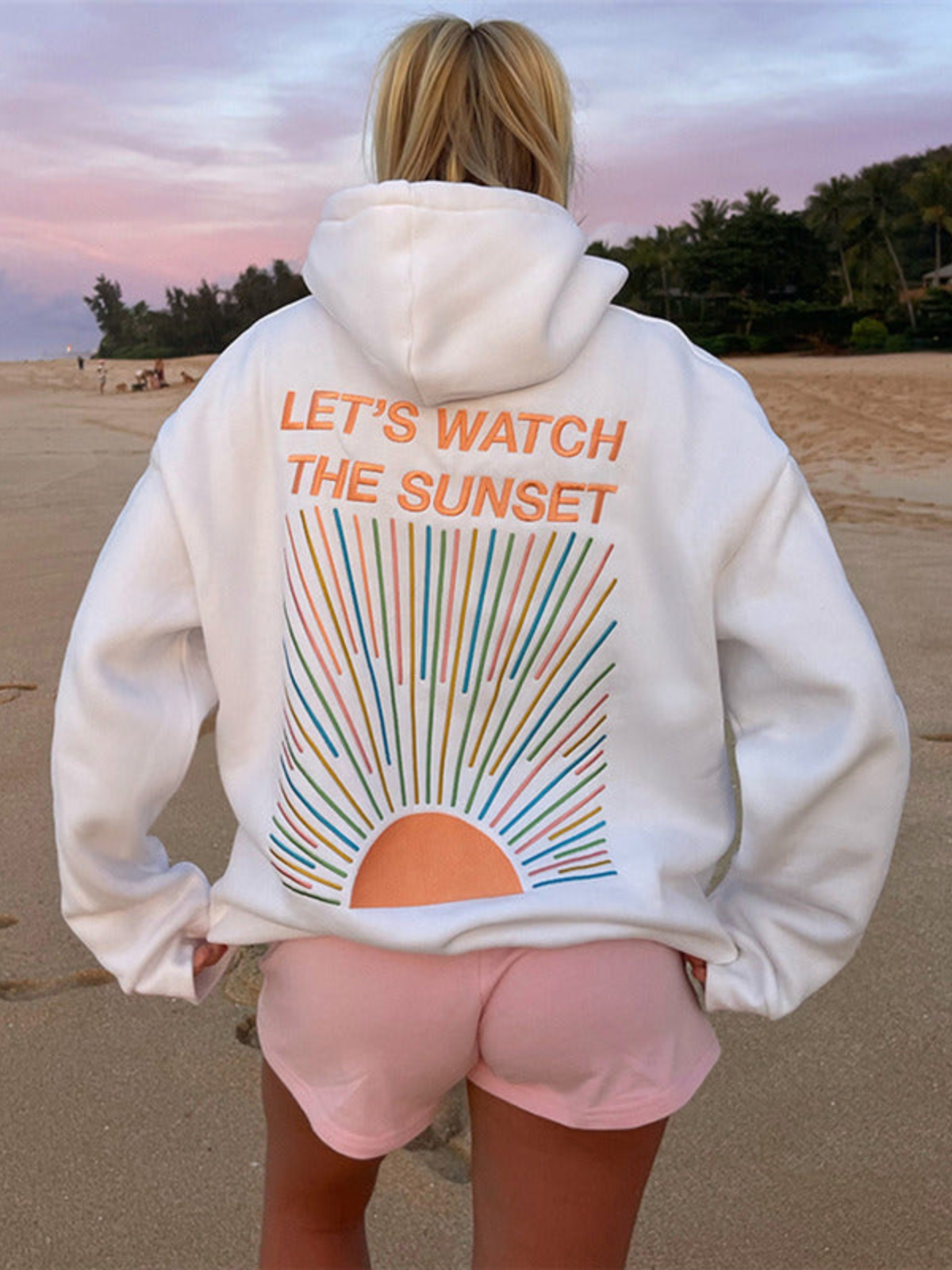 Sweat à Capuche Oversize Imprimé Sunset - Confortable Style Décontracté