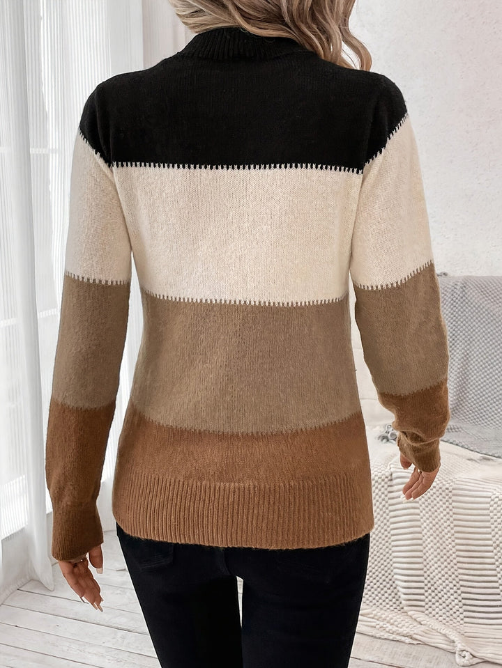 Pull Rayures Dégradées Doux Élégant Automne