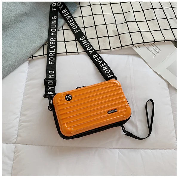 Sac Bandoulière Rigide Noir Design Valise - Petit Sac Tendance Urbain