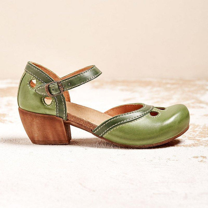 Chaussures Vintage Femme Élégantes Rétro Confort Cuir Bicolores